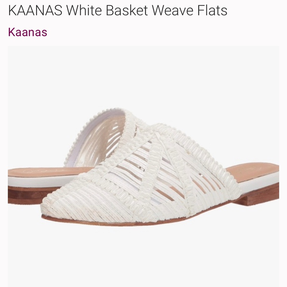 Kaanas White Woven Mules
